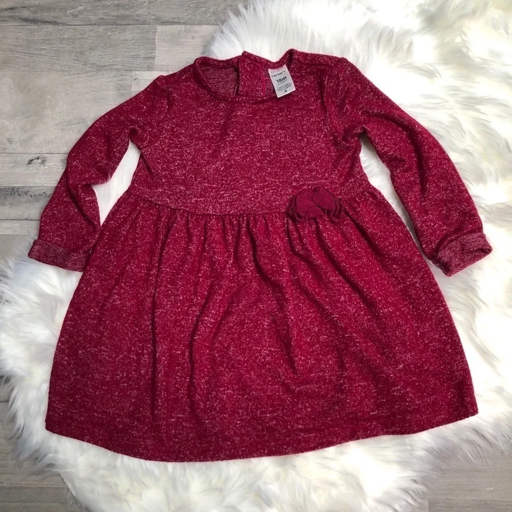 Carter’s Burgundy Cozy Viscose Long Sleeve Dress